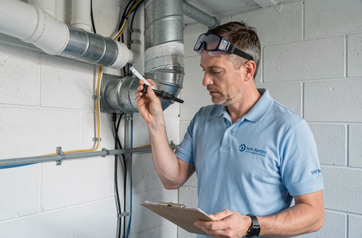 Technicien Alizé Ventilation raccordant ventilation et électricité au sud de Nantes