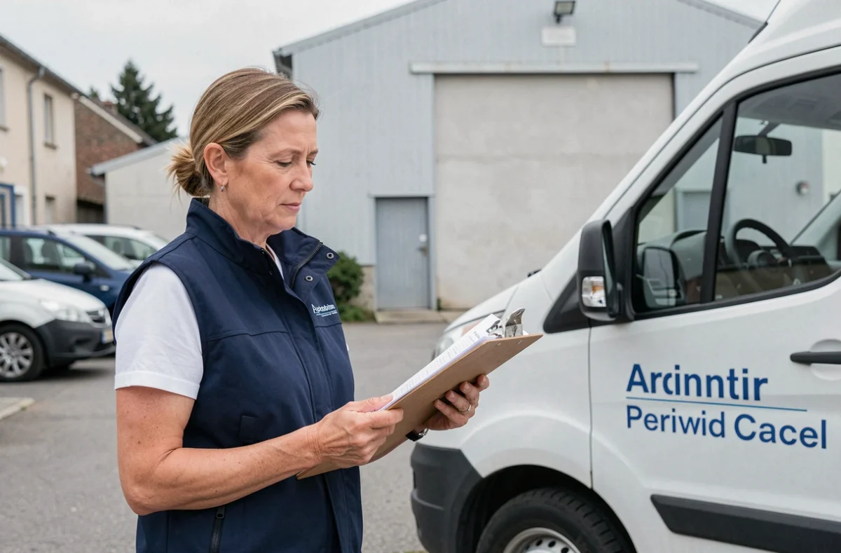 Une coordinatrice de Carminati vérifie une liste de contrôle avant un déménagement dans les Ardennes