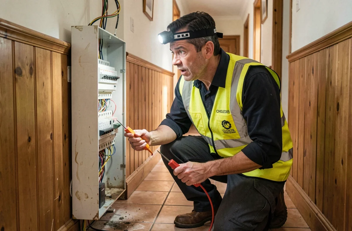 Électricien de Cholet Confort Services en intervention d'urgence électrique dans le Choletais