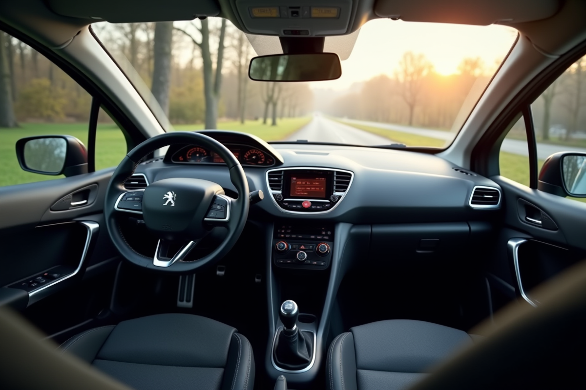 Intérieur propre et bien entretenu de la Peugeot 208