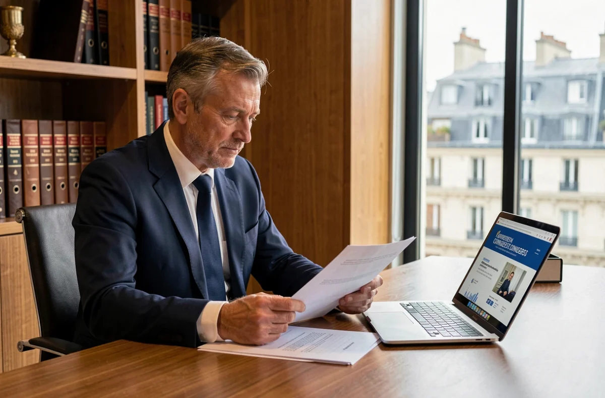 Notaire parisien consultant le site du congrès UINL pour moderniser son étude juridique
